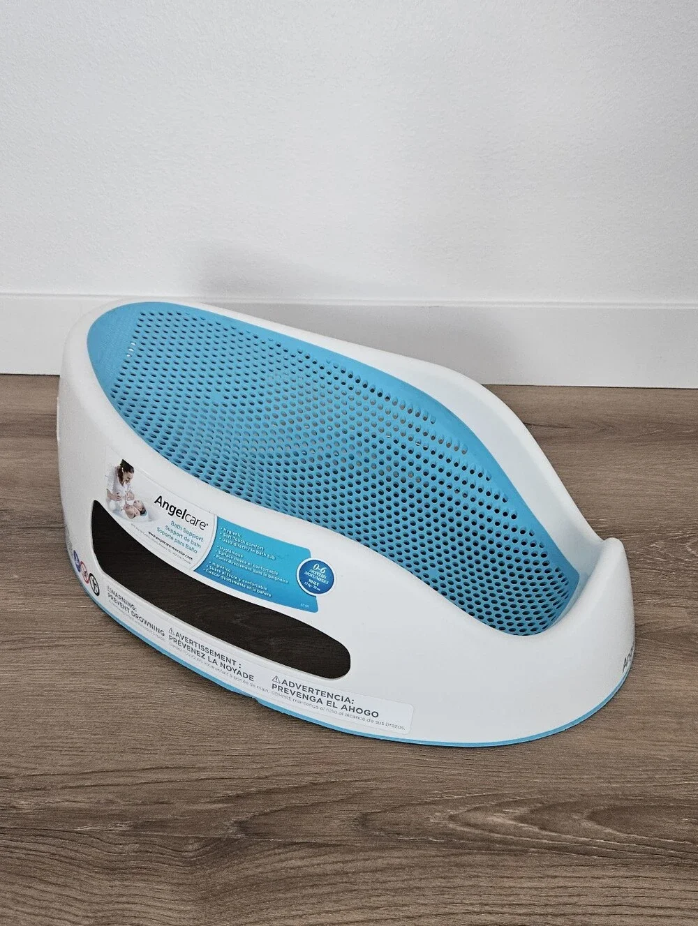 Angelcare Baby Bath Support - Blue and White Infant Bath Seat